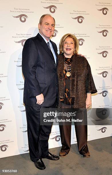 Basketball Coach Ben Howland and Wallis Annenberg attend the opening of SPORT: Iooss & Leifer at the Annenberg Space For Photography on November 13,...