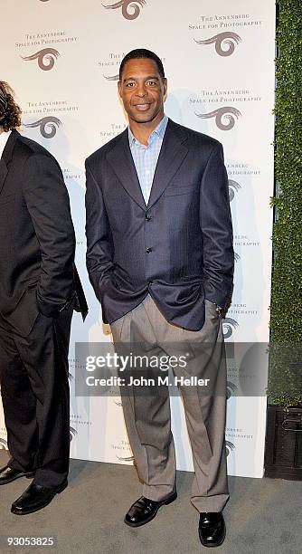 Former NFL Player Marcus Allen attends the opening of SPORT: Iooss & Leifer at the Annenberg Space For Photography on November 13, 2009 in Century...