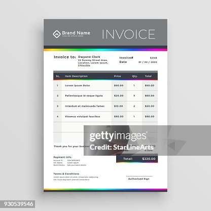 Norwegian Invoice Example Invoice Template Vector Design For Your Business High-Res Vector ...