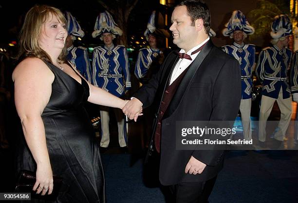 Singer Paul Potts and wife Julie-Ann attend the Unesco Charity Gala 2009 at the Maritim Hotel on November 14, 2009 in Dusseldorf, Germany.