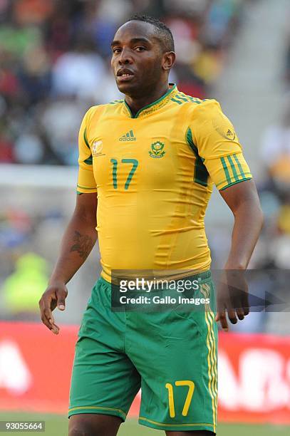Benni McCarthy in action durng the International match between South Africa and Japan from Nelson Mandela Bay Stadium on November 14, 2009 in Port...