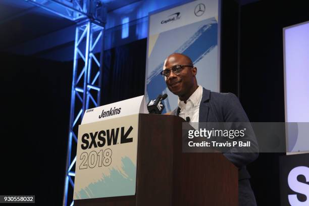 Filmmaker Barry Jenkins speaks onstage at the Film Keynote during SXSW at Austin Convention Center on March 11, 2018 in Austin, Texas.