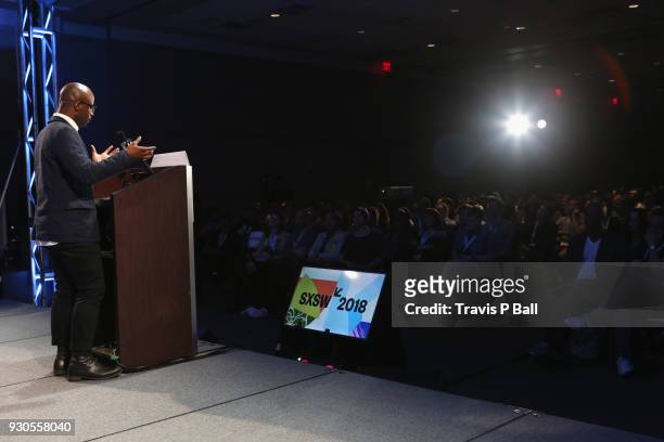 Filmmaker Barry Jenkins speaks onstage at the Film Keynote during SXSW at Austin Convention Center on March 11, 2018 in Austin, Texas.