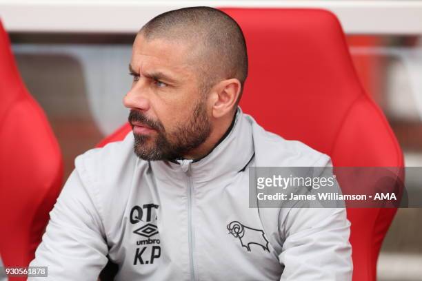 Derby County coach Kevin Phillips during the Sky Bet Championship match between Nottingham Forest and Derby County at City Ground on March 11, 2018...
