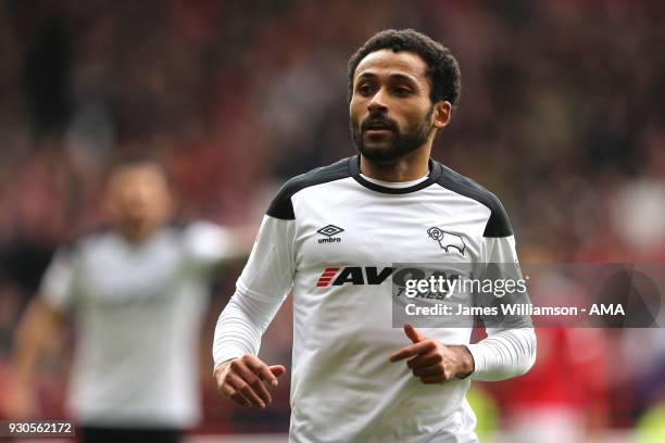 Ikechi Anya of Derby County during the Sky Bet Championship match between Nottingham Forest and Derby County at City Ground on March 11, 2018 in...