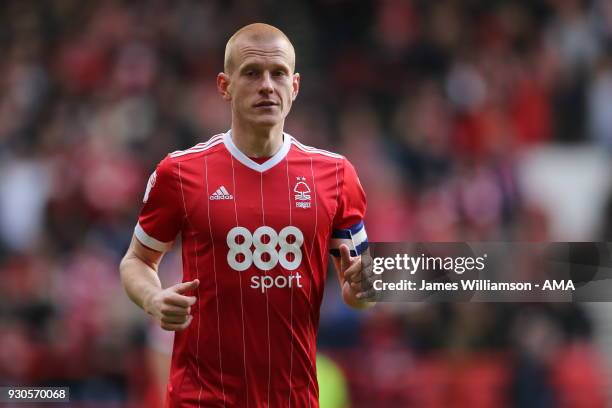 Ben Watson of Nottingham Forest during the Sky Bet Championship match between Nottingham Forest and Derby County at City Ground on March 11, 2018 in...