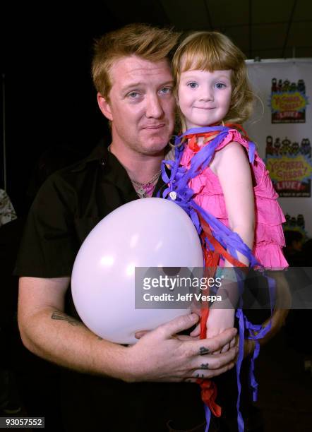 Musician Josh Homme and daughter Camille Harley Homme attend the first ever Yo Gabba Gabba! : "There's A Party In My City" live performance at The...