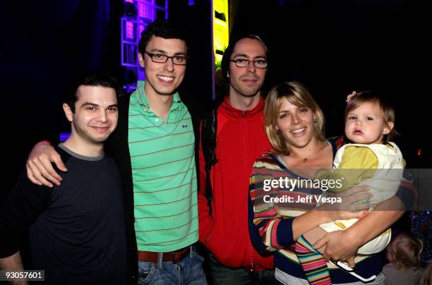 Actors Samm Levine, John Francis Daley, Martin Starr, Busy Philipps and daughter Birdie Leigh Silverstein attend the first ever Yo Gabba Gabba! :...