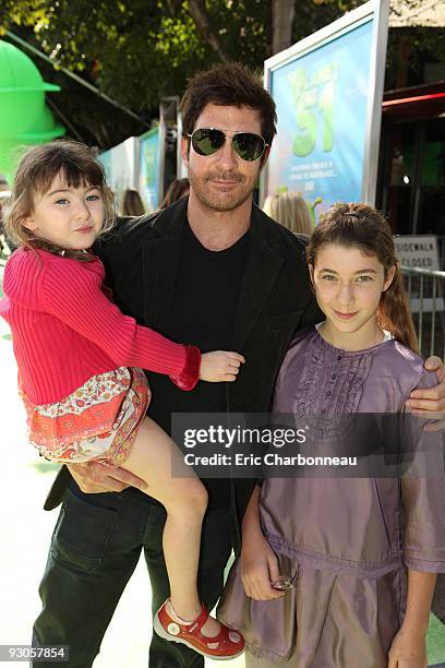 Charlotte Rose McDermott, Dylan McDermott and Colette McDermott at the Premiere of Columbia Pictures "Planet 51" on November 14, 2009 at the Mann...
