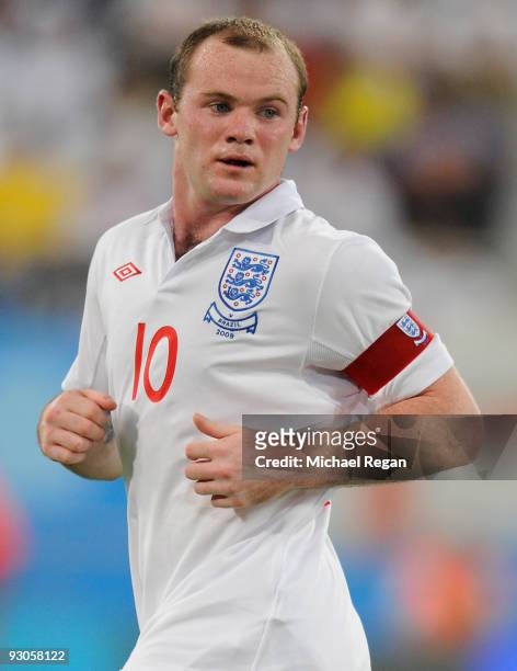 Wayne Rooney of England during the International Friendly match between Brazil and England at the Khalifa Stadium on November 14, 2009 in Doha, Qatar.