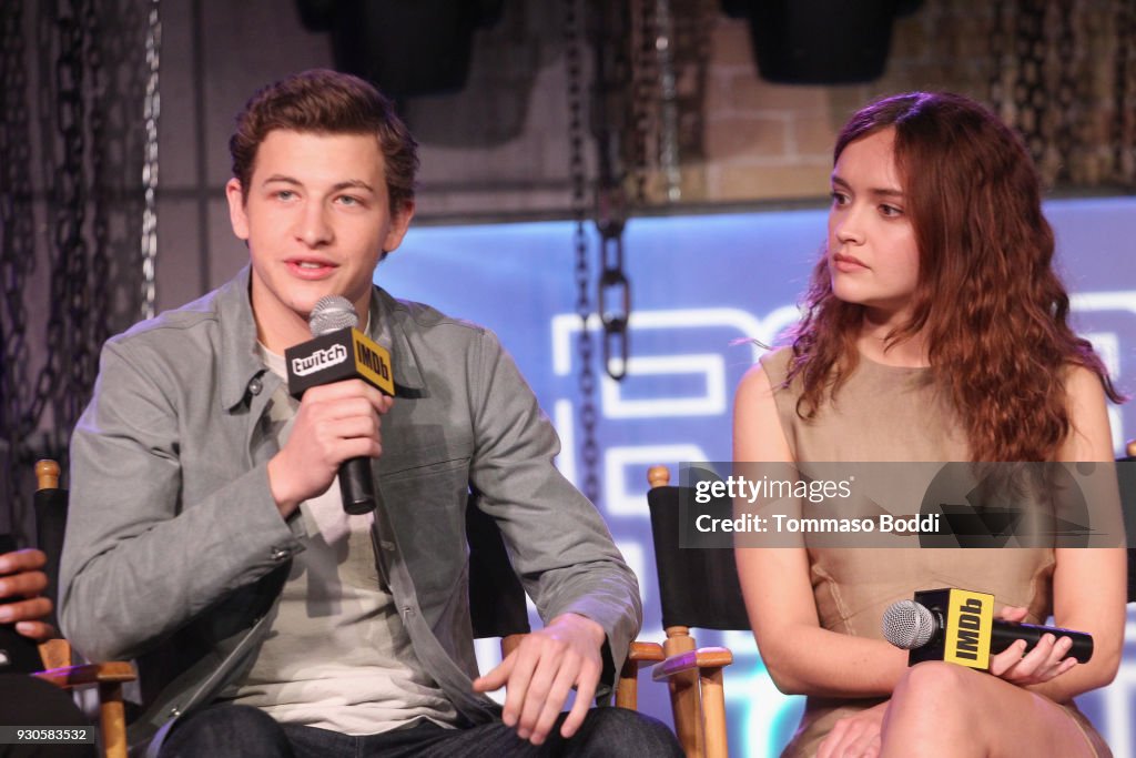 Tye Sheridan and Olivia Cooke speak onstage during Ready Player One News  Photo - Getty Images