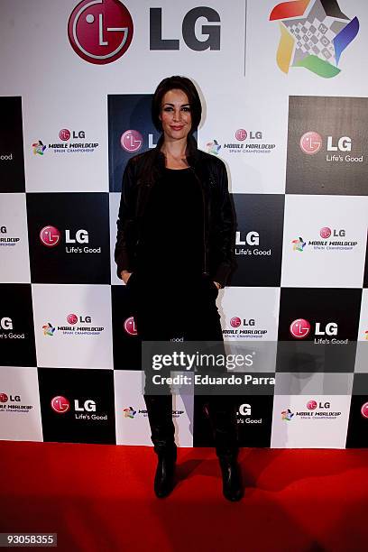 Model Maria Jose Besoraattends LG Mobile World Cup Final at The Magic Box on November 14, 2009 in Madrid, Spain.