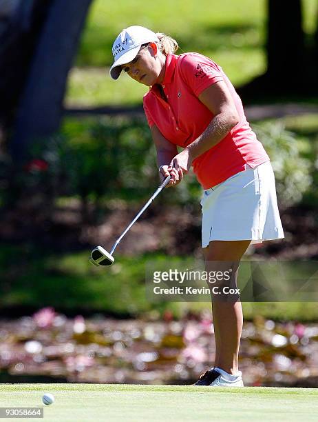 Cristie Kerr of the United States putts onto the fourth green during the third round of the Lorena Ochoa Invitational Presented by Banamex and Corona...