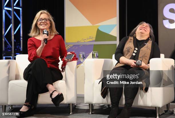 Hilary Rosen and Tina Tchen speak onstage at Time's Up! Shifting the Imbalance of Power during SXSW at Austin Convention Center on March 11, 2018 in...