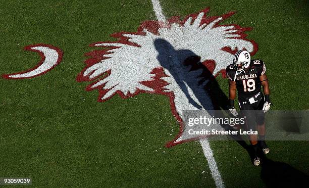 Kevin White of the South Carolina Gamecocks walks on the field before their game against the Florida Gators at Williams-Brice Stadium on November 14,...