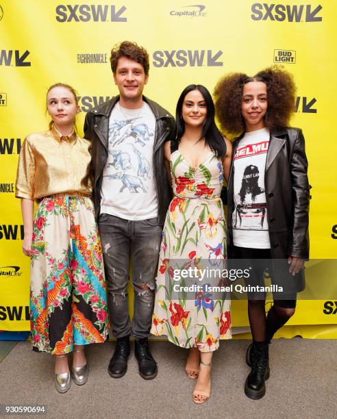 Actors Jessica Barden , Brett Dier, Camila Mendes and Hayley Law attend the premiere of "The New Romantic" during SXSW at Stateside Theater on March...