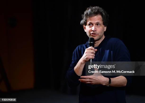 Director Bennett Miller speaks after the screening of "Moneyball" on day three of Qumra, the fourth edition of the industry event by the Doha Film...