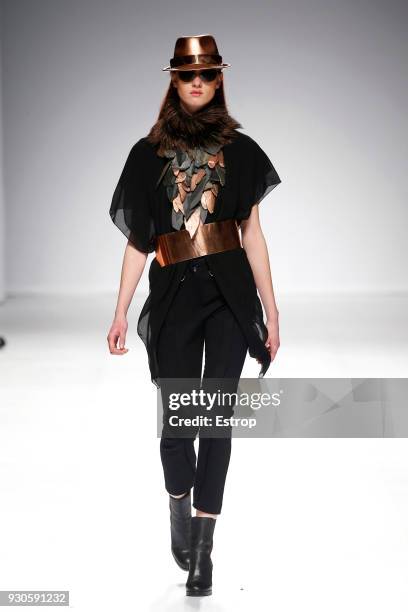 Model walks the runway during the Valentim Quaresma show as part of the Lisboa Fashion Week ‘Moda Lisboa’ 2018 on March 10, 2018 in Lisbon, Portugal.