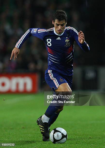 France player Yoann Gourcuff in action during the FIFA 2010 World Cup Qualifier play off first leg between Republic of Ireland and France at Croke...
