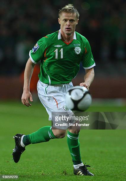 Ireland forward Damien Duff in action during the FIFA 2010 World Cup Qualifier play off first leg between Republic of Ireland and France at Croke...
