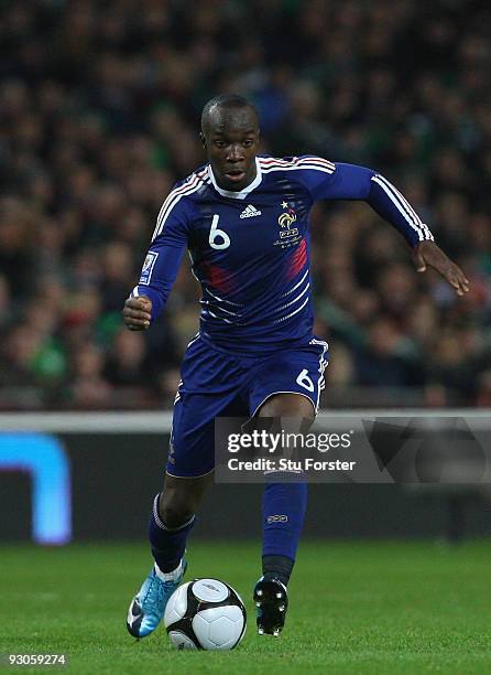 France player Lassana Diarra in action during the FIFA 2010 World Cup Qualifier play off first leg between Republic of Ireland and France at Croke...