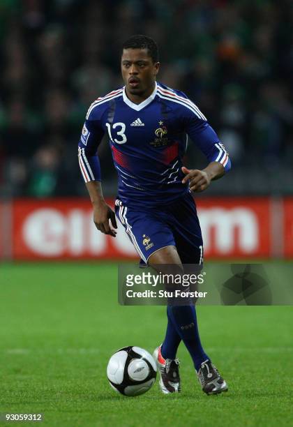 France player Patrice Evra in action during the FIFA 2010 World Cup Qualifier play off first leg between Republic of Ireland and France at Croke Park...