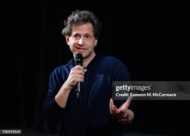 Director Bennett Miller speaks after the screening of "Moneyball" on day three of Qumra, the fourth edition of the industry event by the Doha Film...