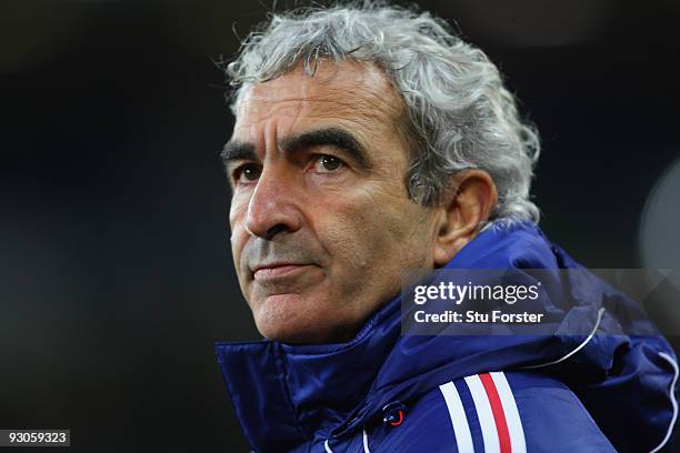 France coach Raymond Domenech looks on before the FIFA 2010 World Cup Qualifier play off first leg between Republic of Ireland and France at Croke...