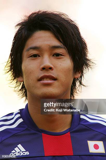 Atsuto Uchida of Japan looks on the international friendly match between South Africa and Japan at the Nelson Mandela Bay Stadium on November 14,...