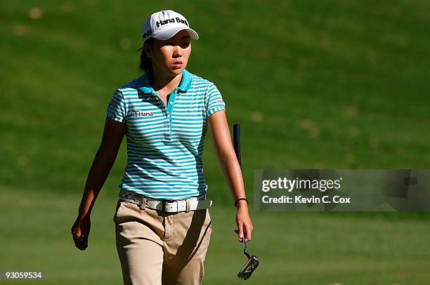 In-Kyung Kim of South Korea walks to the 16th green during the third round of the Lorena Ochoa Invitational Presented by Banamex and Corona at...