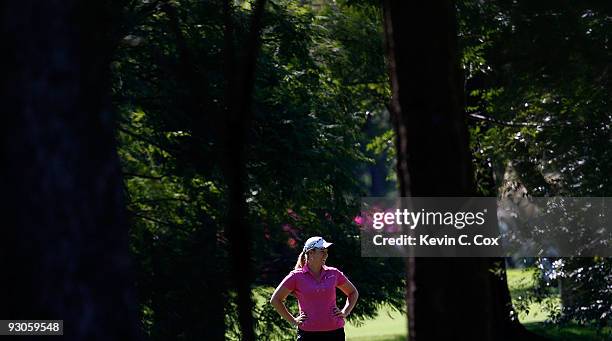 Brittany Lincicome of the United States enjoys a laugh on the second hole during the third round of the Lorena Ochoa Invitational Presented by...