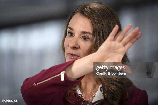 Melinda Gates, co-chair of the Bill and Melinda Gates Foundation, speaks during a Bloomberg Studio 1.0 television interview at the South By Southwest...