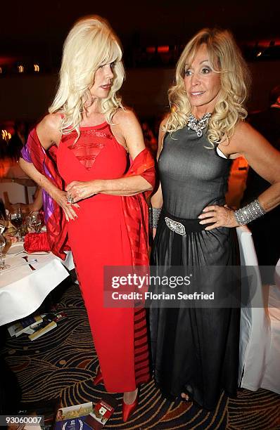 Gunilla von Bismarck and Princess Bea von Auersperg attend the Unesco Charity Gala 2009 at the Maritim Hotel on November 14, 2009 in Dusseldorf,...