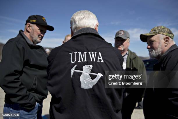 Cecil Roberts, president of the United Mine Workers of America , talks to attendees before a campaign rally with Conor Lamb, Democratic candidate for...