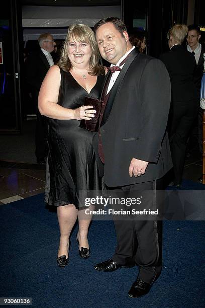 Singer Paul Potts and wife Julie-Ann attend the Unesco Charity Gala 2009 at the Maritim Hotel on November 14, 2009 in Dusseldorf, Germany.