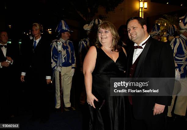 Singer Paul Potts and wife Julie-Ann attend the Unesco Charity Gala 2009 at the Maritim Hotel on November 14, 2009 in Dusseldorf, Germany.