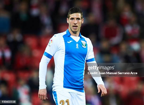 Ruben Perez of Club Deportivo Leganes reacts during the La Liga match between Athletic Club Bilbao and Club Deportivo Leganes at San Mames Stadium on...