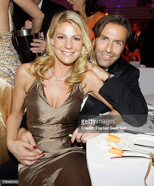 Actress Sophie Schuett and partner Christian Soegtrop attend the Unesco Charity Gala 2009 at the Maritim Hotel on November 14, 2009 in Dusseldorf,...