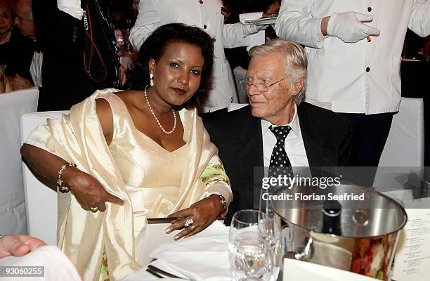 Almaz and Karl-Heinz Boehm attend the Unesco Charity Gala 2009 at the Maritim Hotel on November 14, 2009 in Dusseldorf, Germany.