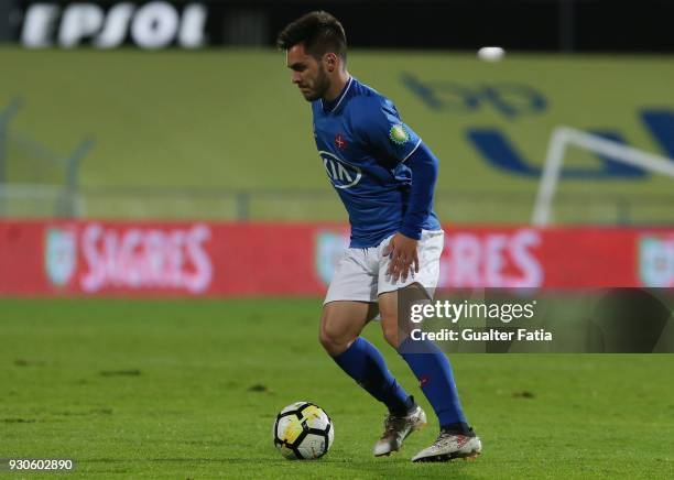 Belenenses midfielder Nathan from Brazil in action during the Primeira Liga match between Belenenses and Tondela at Estadio do Restelo on March 11,...