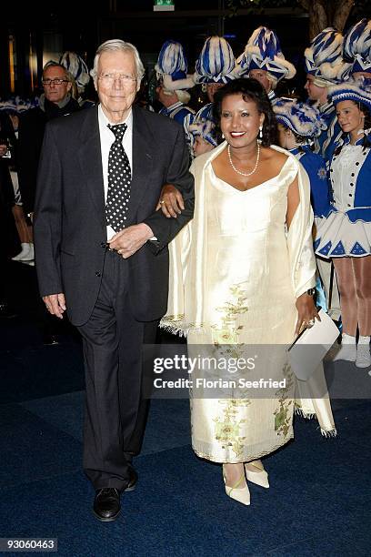 Almaz and Karl-Heinz Boehm attend the Unesco Charity Gala 2009 at the Maritim Hotel on November 14, 2009 in Dusseldorf, Germany.