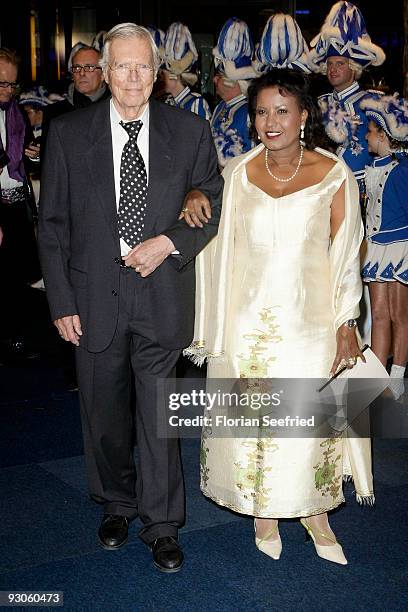 Almaz and Karl-Heinz Boehm attend the Unesco Charity Gala 2009 at the Maritim Hotel on November 14, 2009 in Dusseldorf, Germany.