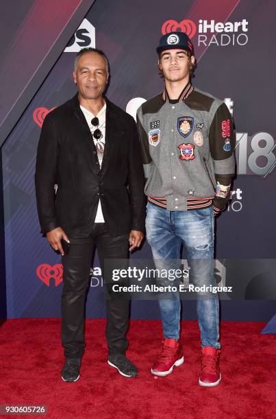 Ray Parker Jr. And Jericho Parker arrive at the 2018 iHeartRadio Music Awards which broadcasted live on TBS, TNT, and truTV at The Forum on March 11,...