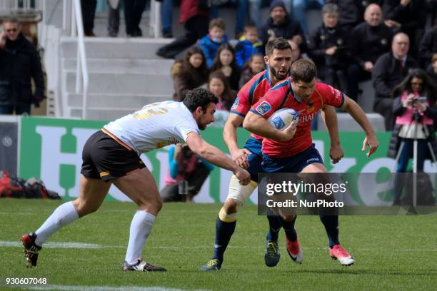 Spanish National rugby team Mathieu Belei in action against Germany during their Men's 2108 Rugby Europe International Championships match Spain vs....
