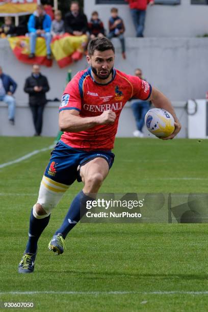 Spanish National rugby team's Jaime Nava in action against Germany during their Men's 2108 Rugby Europe International Championships match Spain vs....