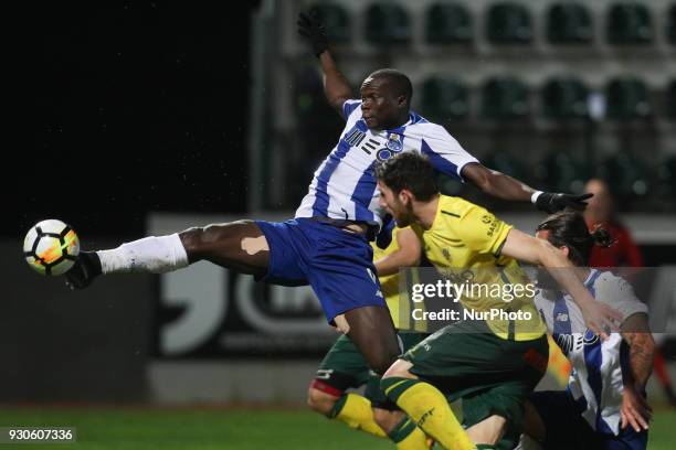 Porto's Cameroonian forward Vincent Aboubakar in action during the Premier League 2017/18 match between Pacos Ferreira and FC Porto, at Mata Real...