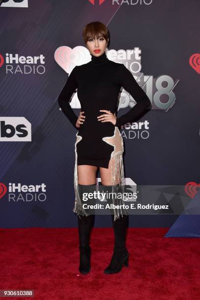 Jackie Cruz arrives at the 2018 iHeartRadio Music Awards which broadcasted live on TBS, TNT, and truTV at The Forum on March 11, 2018 in Inglewood,...