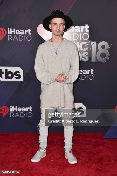 Christian Collins arrives at the 2018 iHeartRadio Music Awards which broadcasted live on TBS, TNT, and truTV at The Forum on March 11, 2018 in...