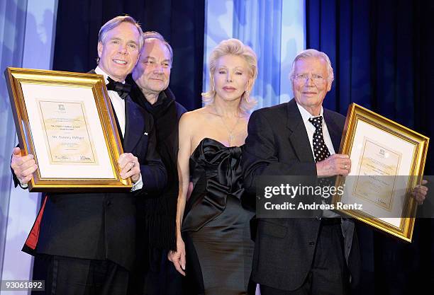 Tommy Hilfiger, Klaus Maria Brandauer, Ute-Henriette Ohoven and Karlheinz Böhm attend the Unesco Charity Gala 2009 at the Maritim Hotel on November...