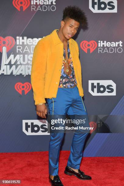 Trevor Jackson arrives at the 2018 iHeartRadio Music Awards which broadcasted live on TBS, TNT, and truTV at The Forum on March 11, 2018 in...